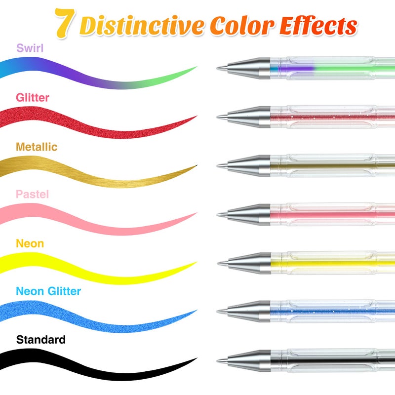 feela 360 Colors Gel Pens Set 180 Unique Gel Pen Plus 180 Refills for Adult Coloring Books Drawing - Image 4